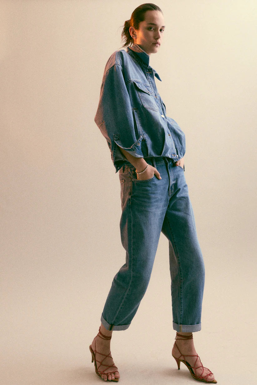 DONNY ROLLED HEM BF JEANS in heartfelt