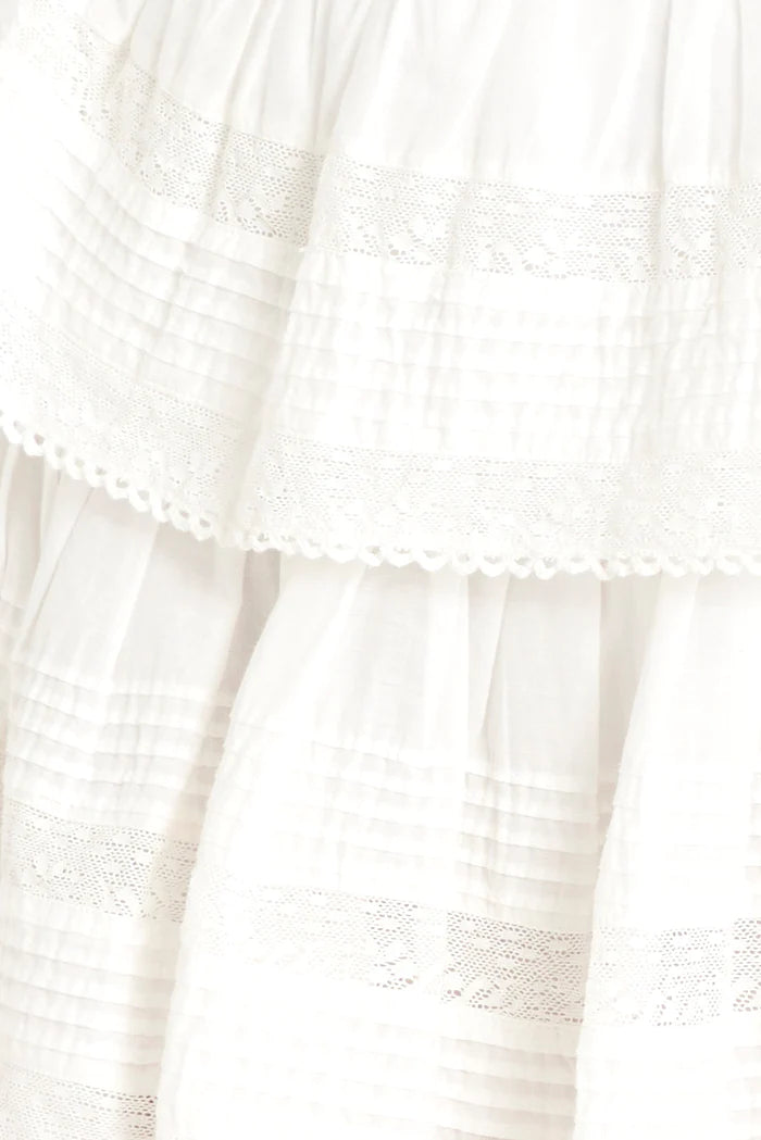 RUFFLE MINI SKIRT in white