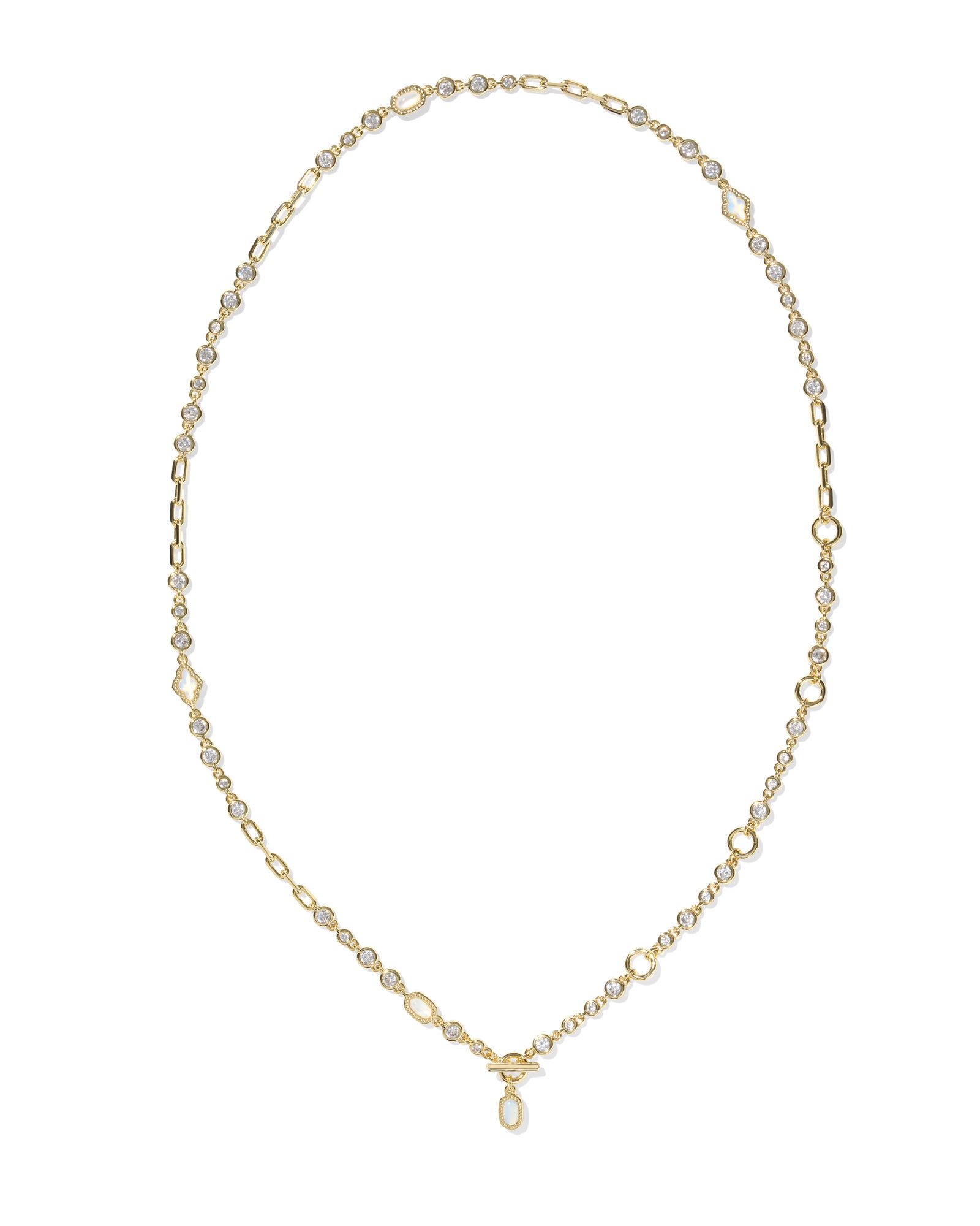 MINI ELISA ABBIE GOLD STRAND NECKLACE in white mix