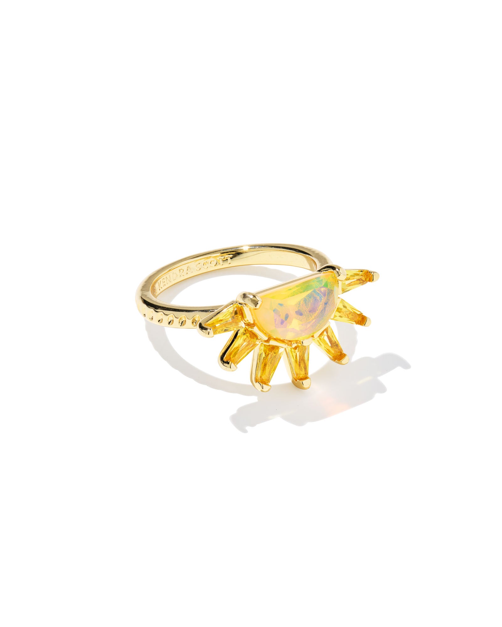SAMANTHA SUN BAND RING in yellow opal mix