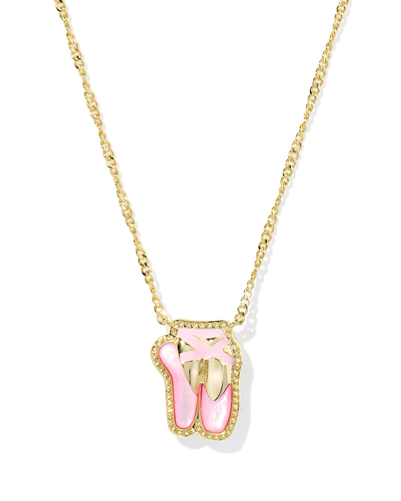 BALLET SLIPPERS SHORT PENDANT GOLD NECKLACE