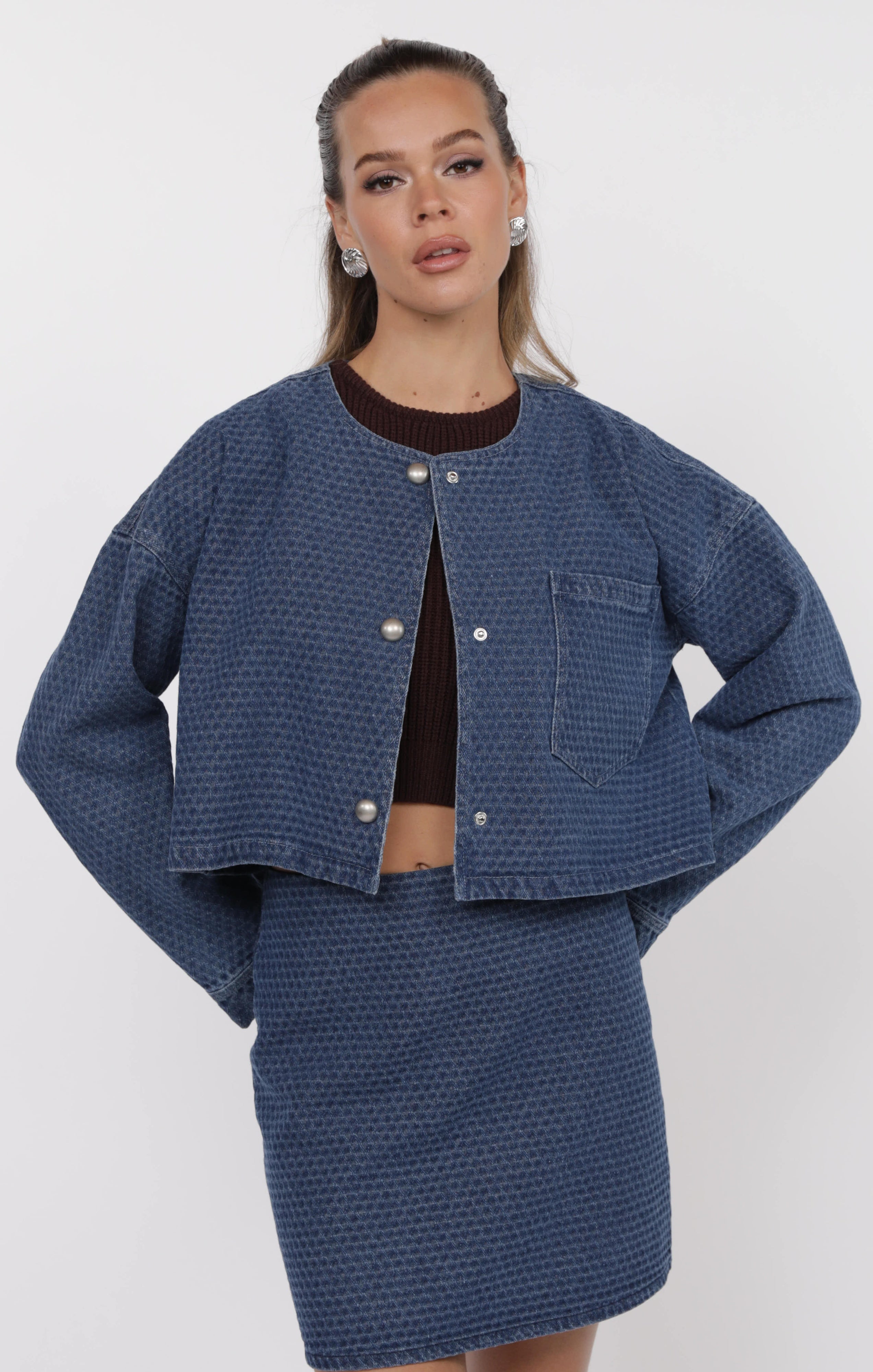 CHANCES JACQUARD DENIM JACKET
