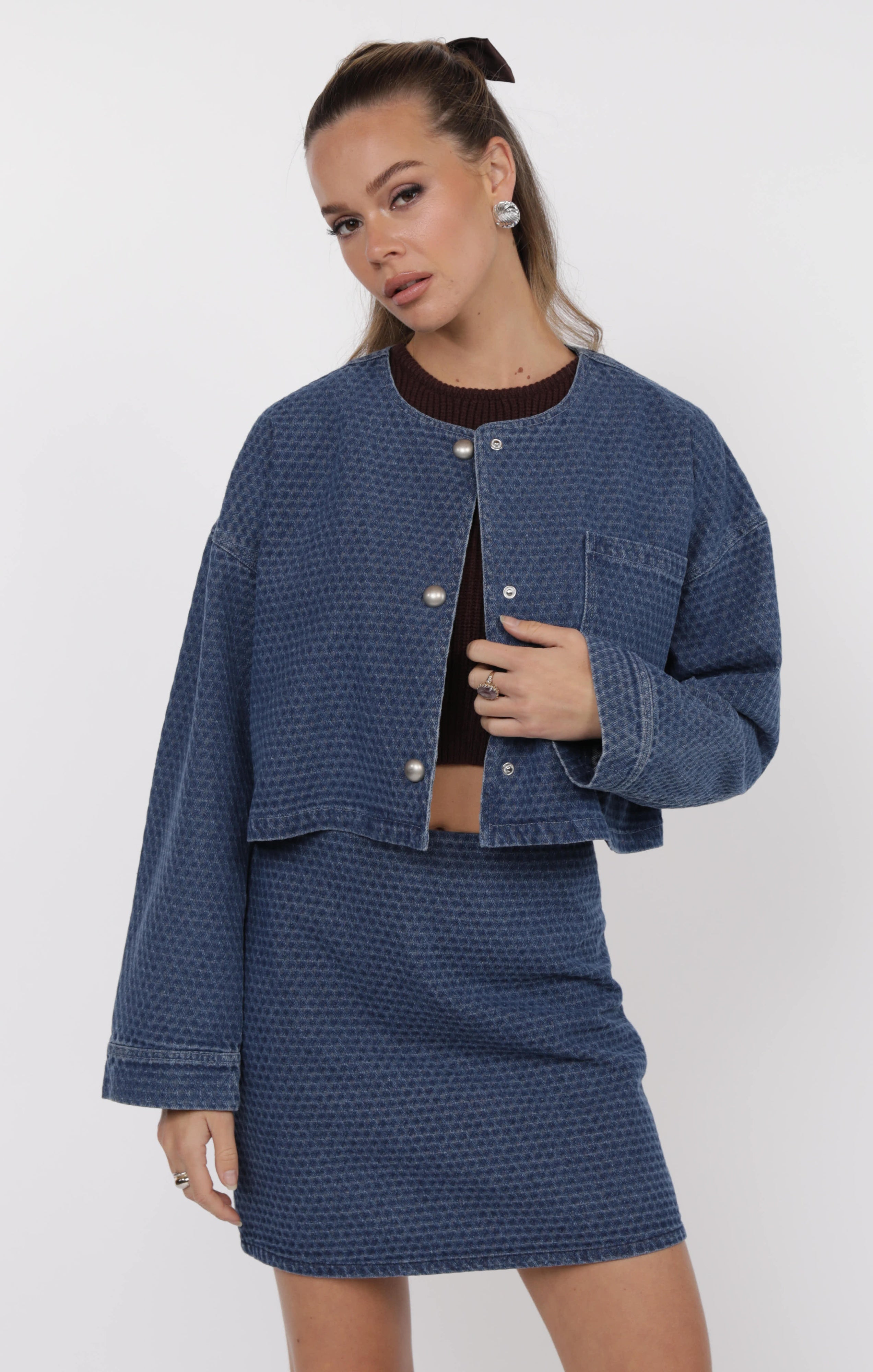 CHANCES JACQUARD DENIM JACKET