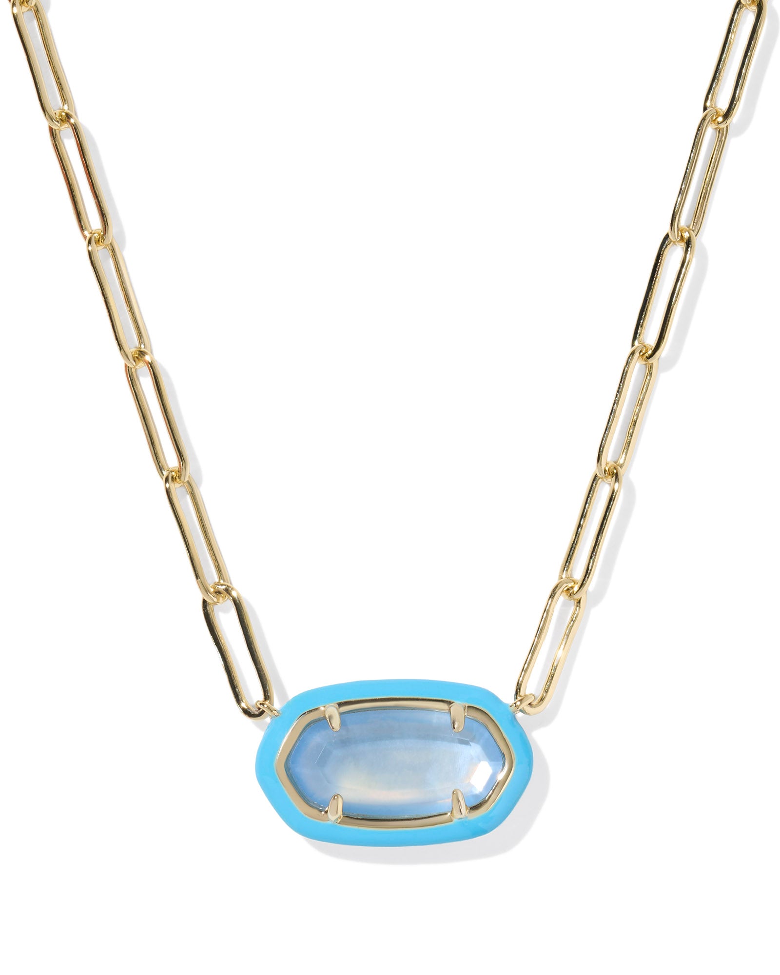 ELISA ENAMEL FRAMED PAPERCLIP NECKLACE