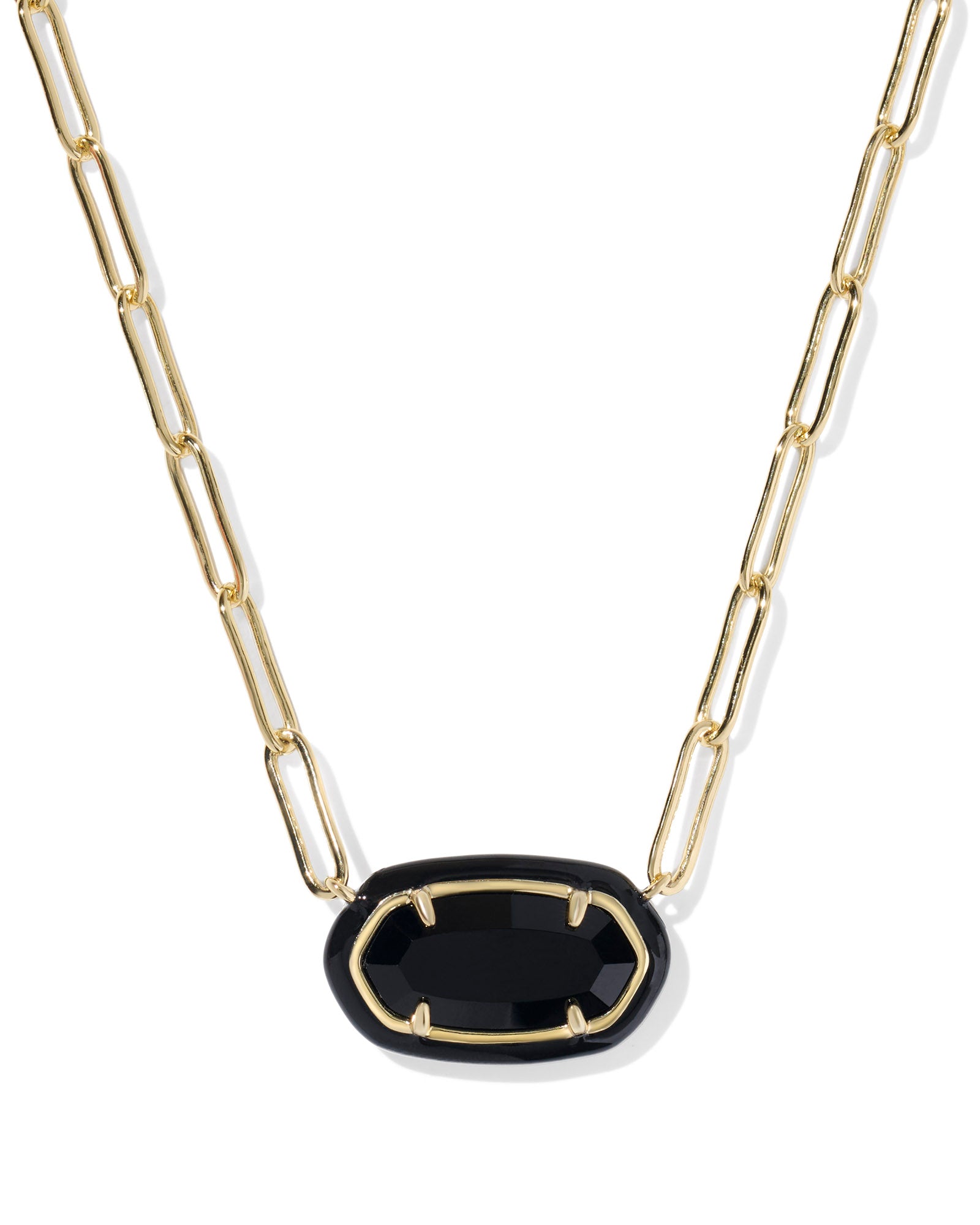 ELISA ENAMEL FRAMED PAPERCLIP NECKLACE