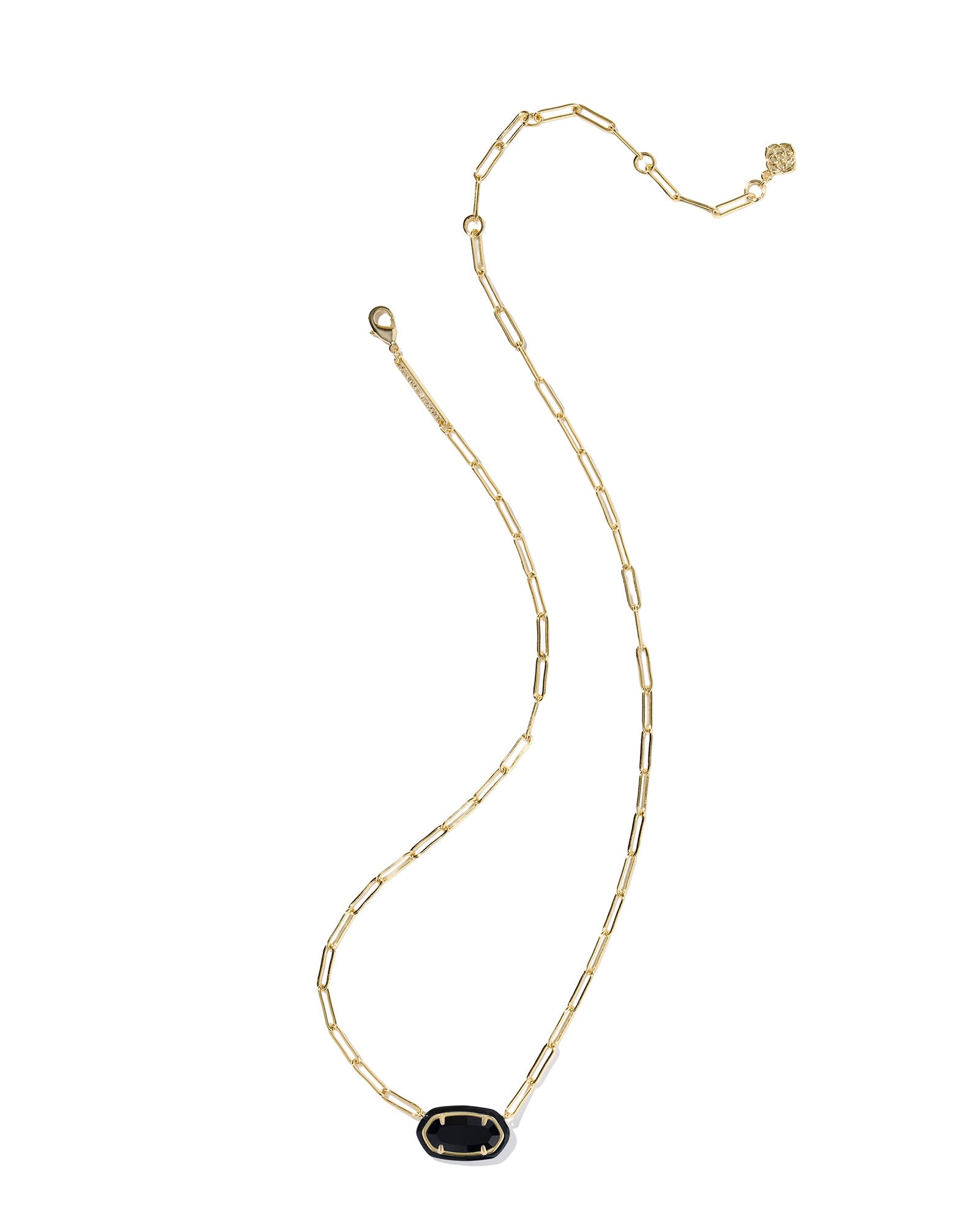 ELISA ENAMEL FRAMED PAPERCLIP NECKLACE