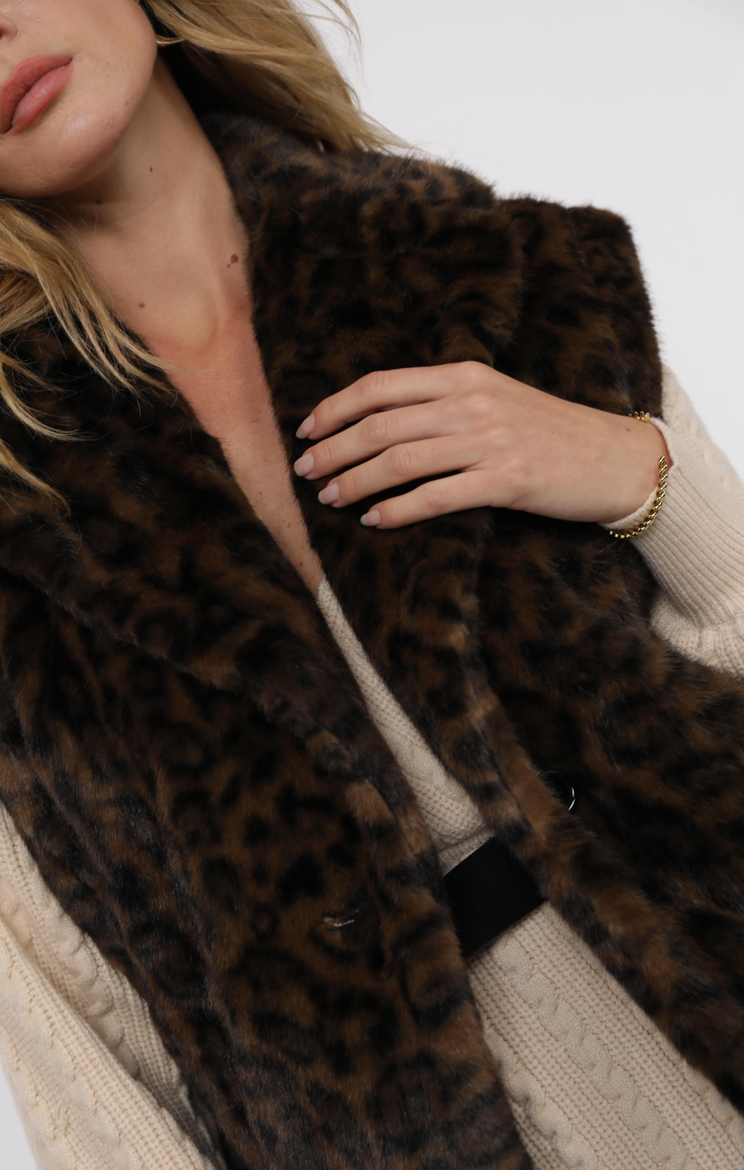 WAVERLY LEOPARD FAUX FUR VEST