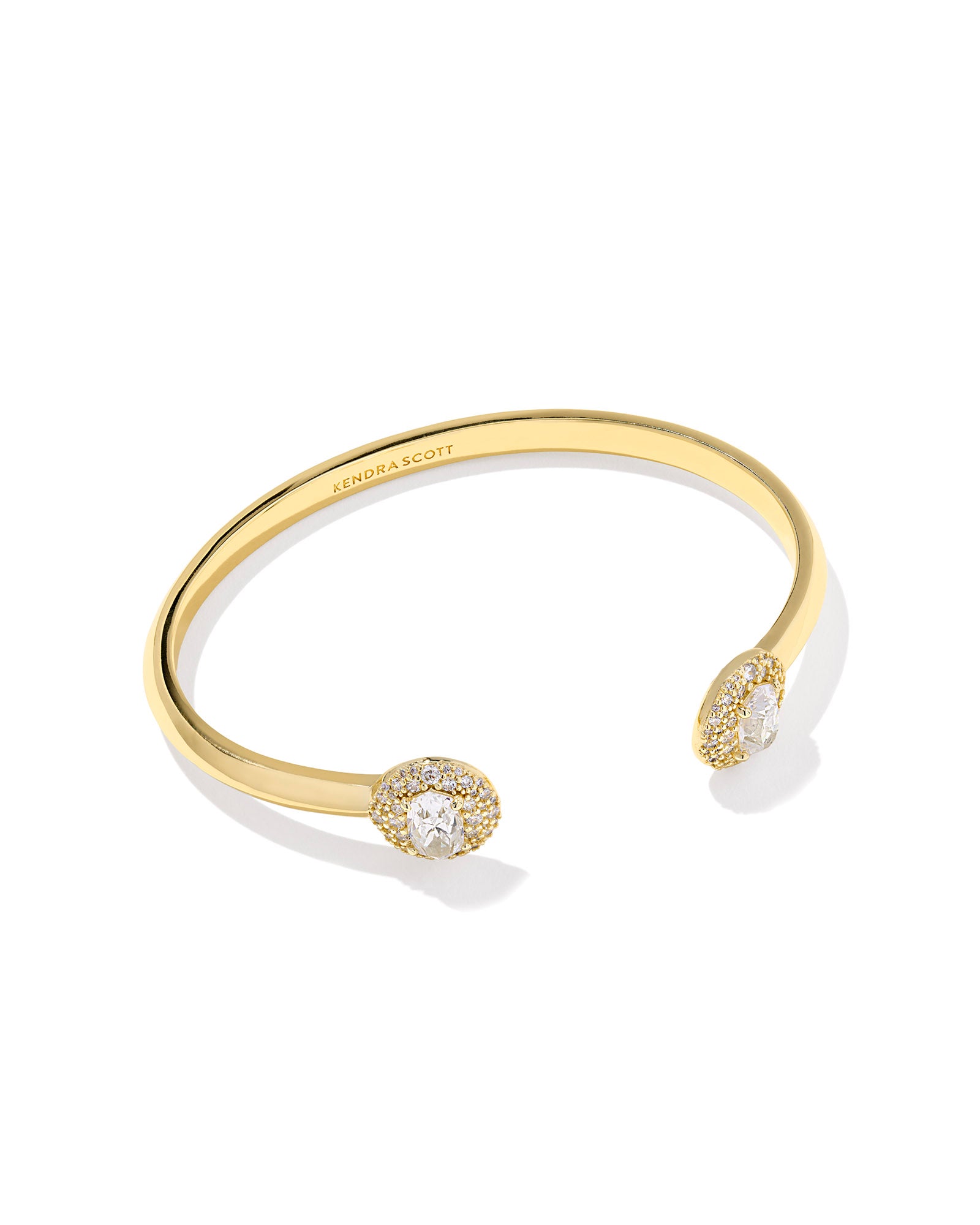 BELLA GOLD CUFF BRACELET in gold white cz