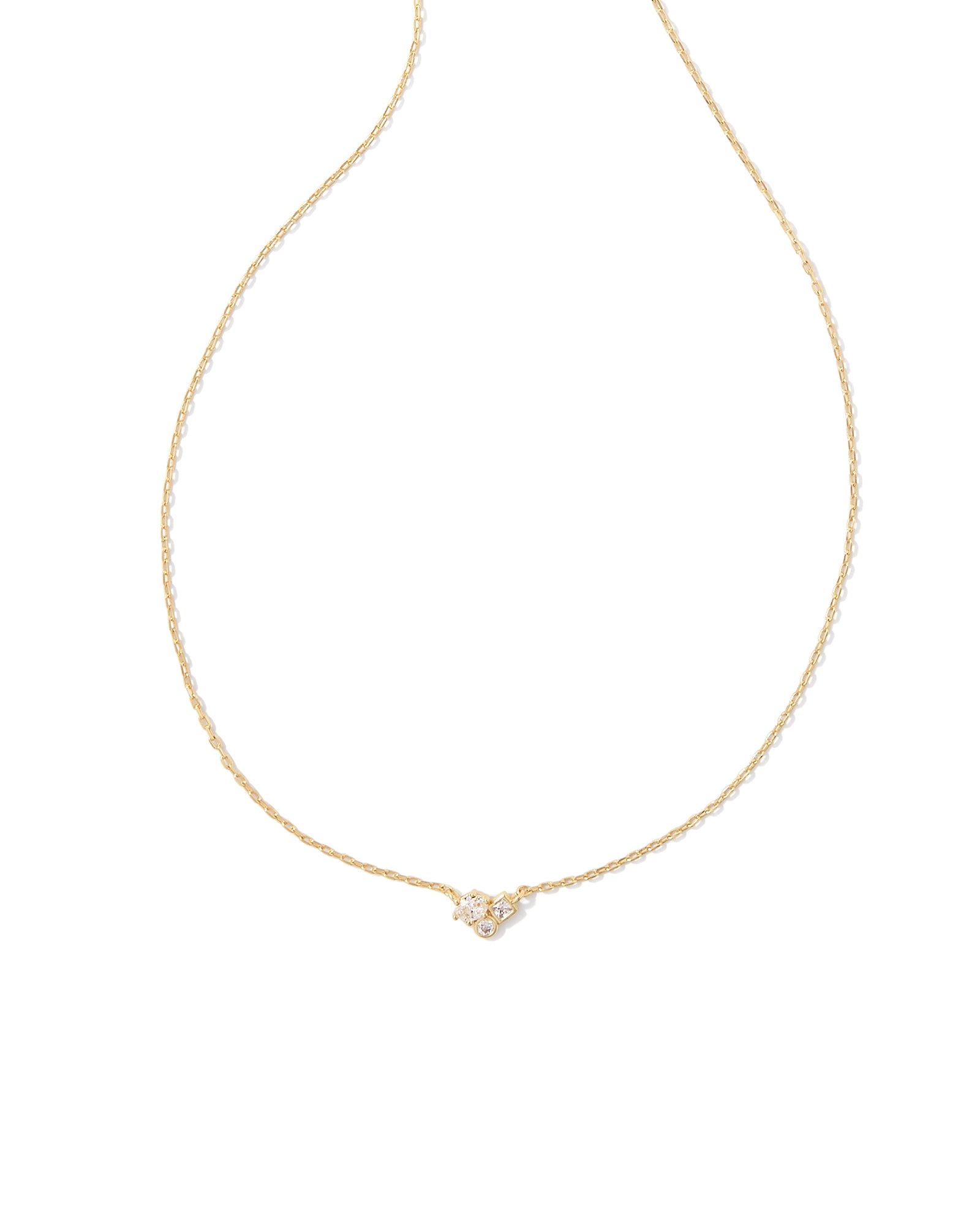 HENRY SHORT PENDANT NECKLACE in white CZ