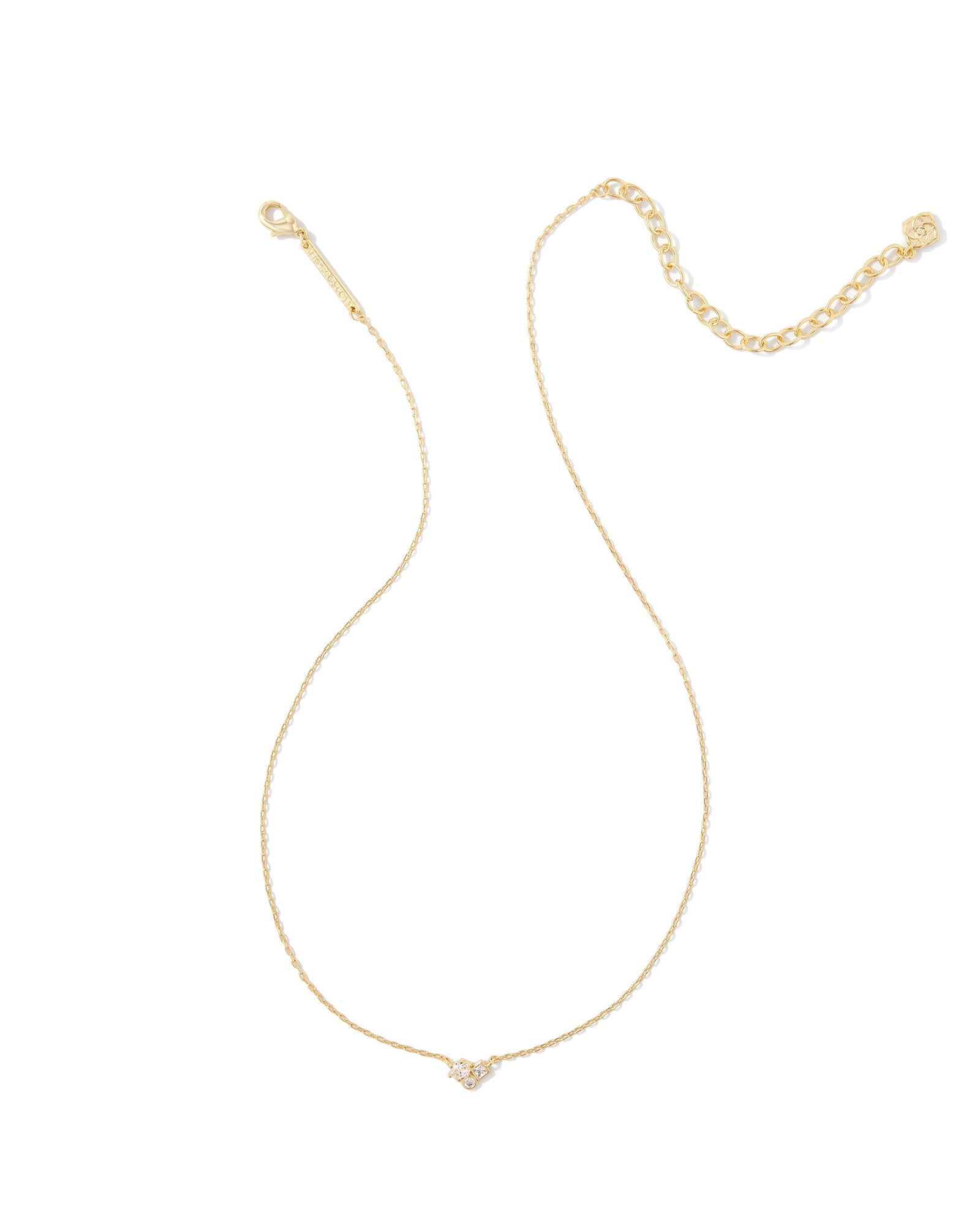 HENRY SHORT PENDANT NECKLACE in white CZ