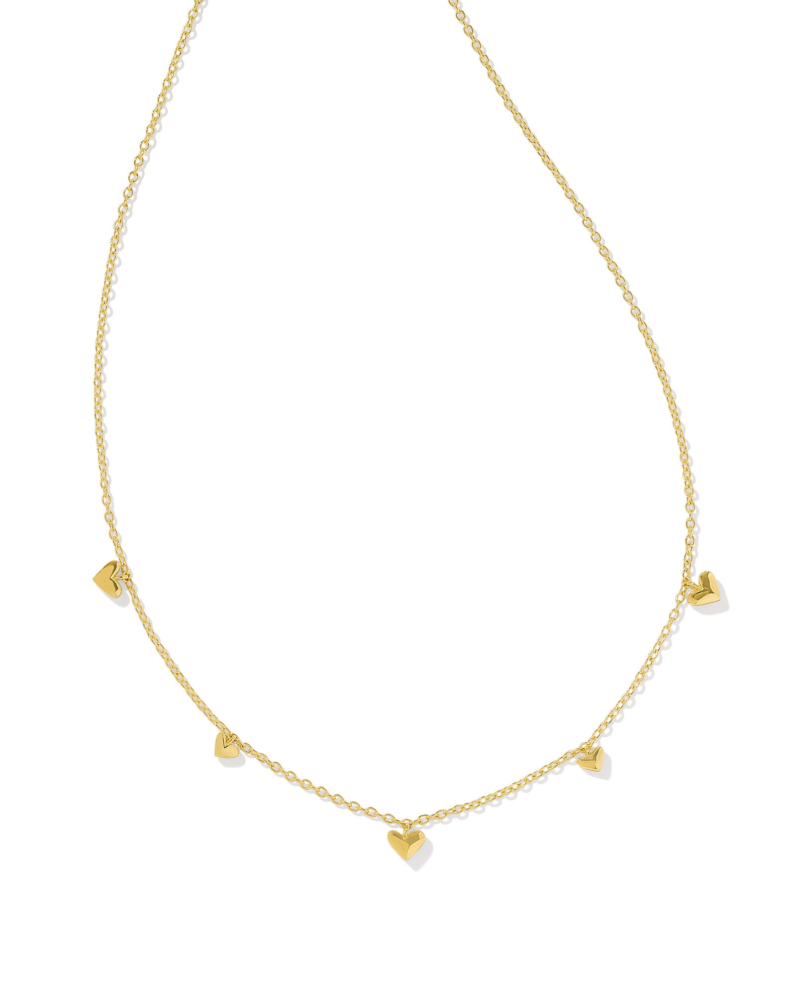 PHOEBE HEART GOLD STRAND CHARM NECKLACE