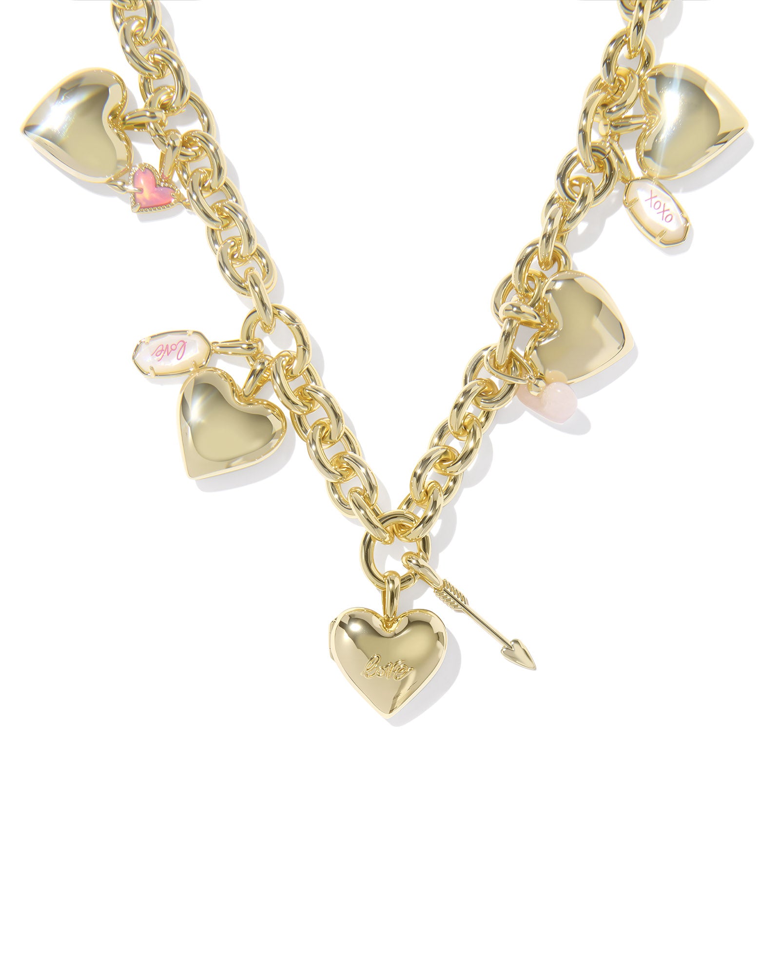 JAYNA GOLD HEART STATEMENT NECKLACE