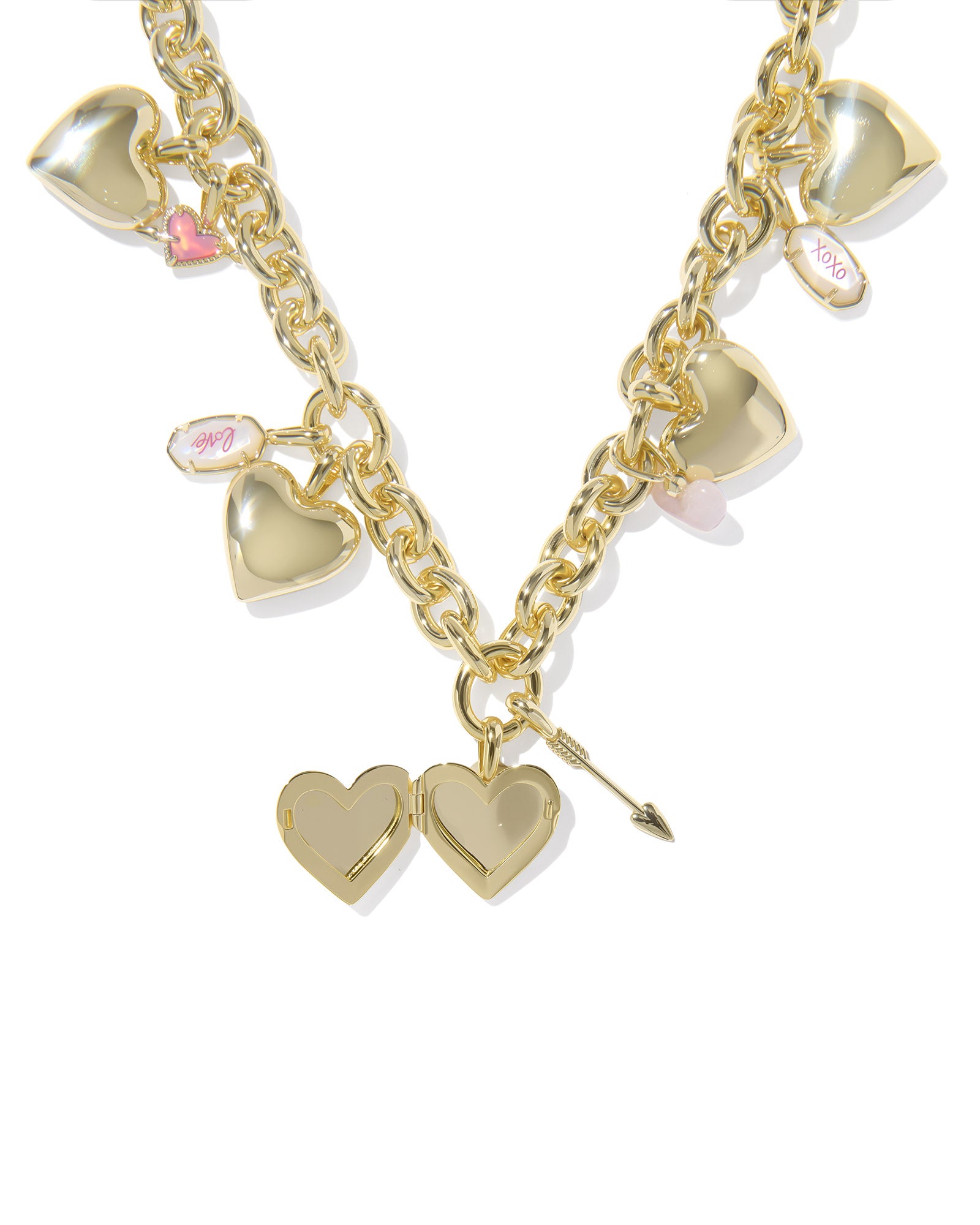 JAYNA GOLD HEART STATEMENT NECKLACE