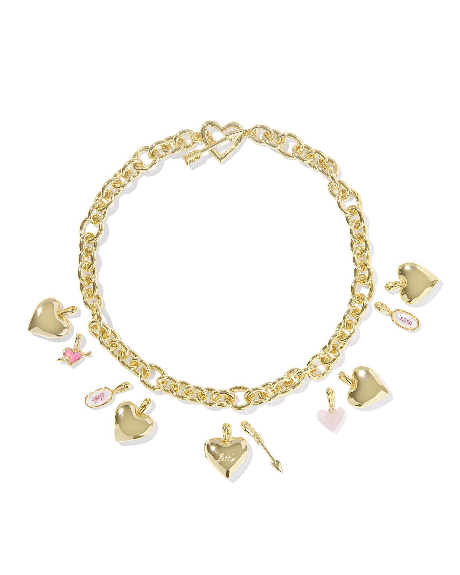 JAYNA GOLD HEART STATEMENT NECKLACE