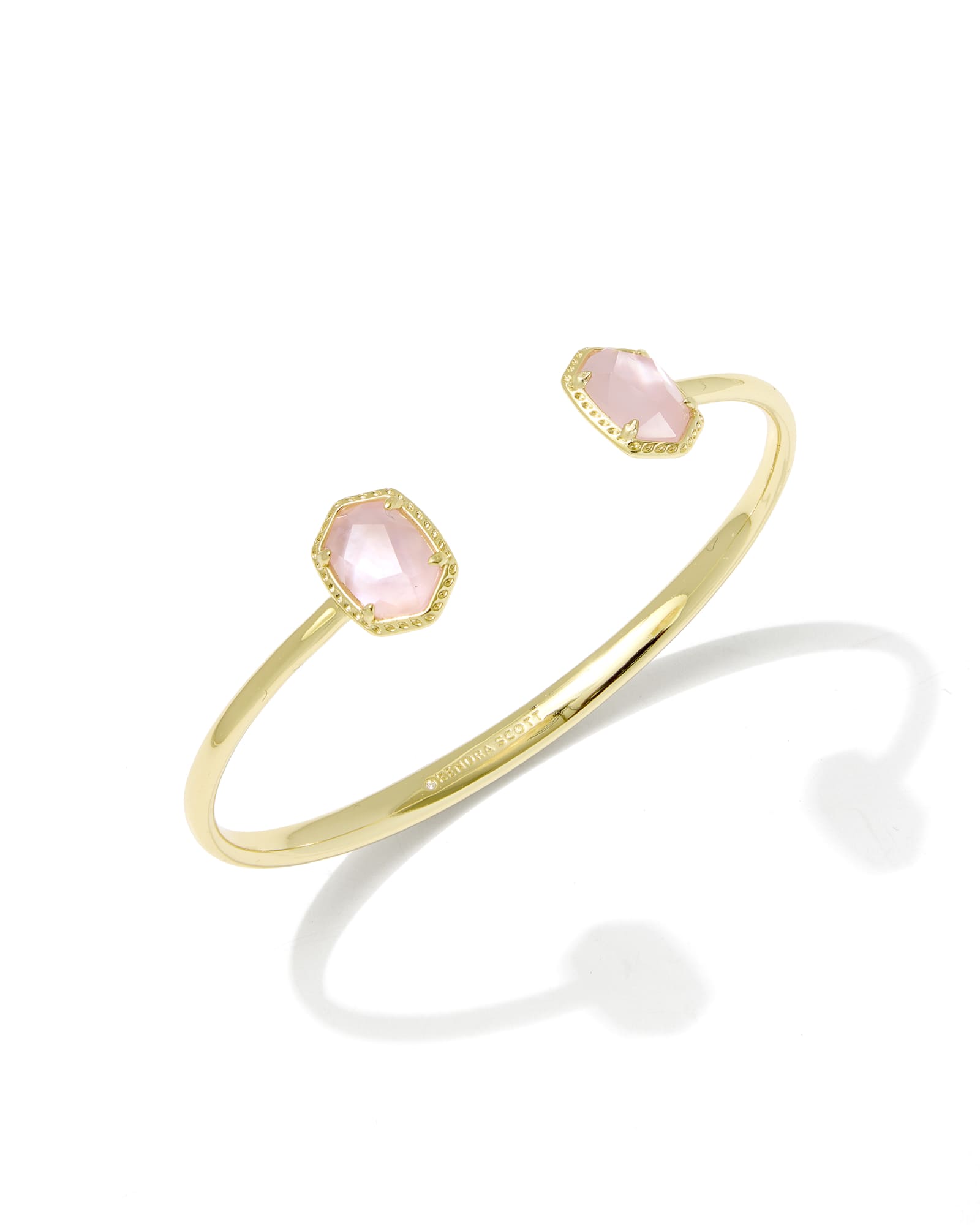DAPHNE FRAME CUFF BRACELET in light pink mother of pearl