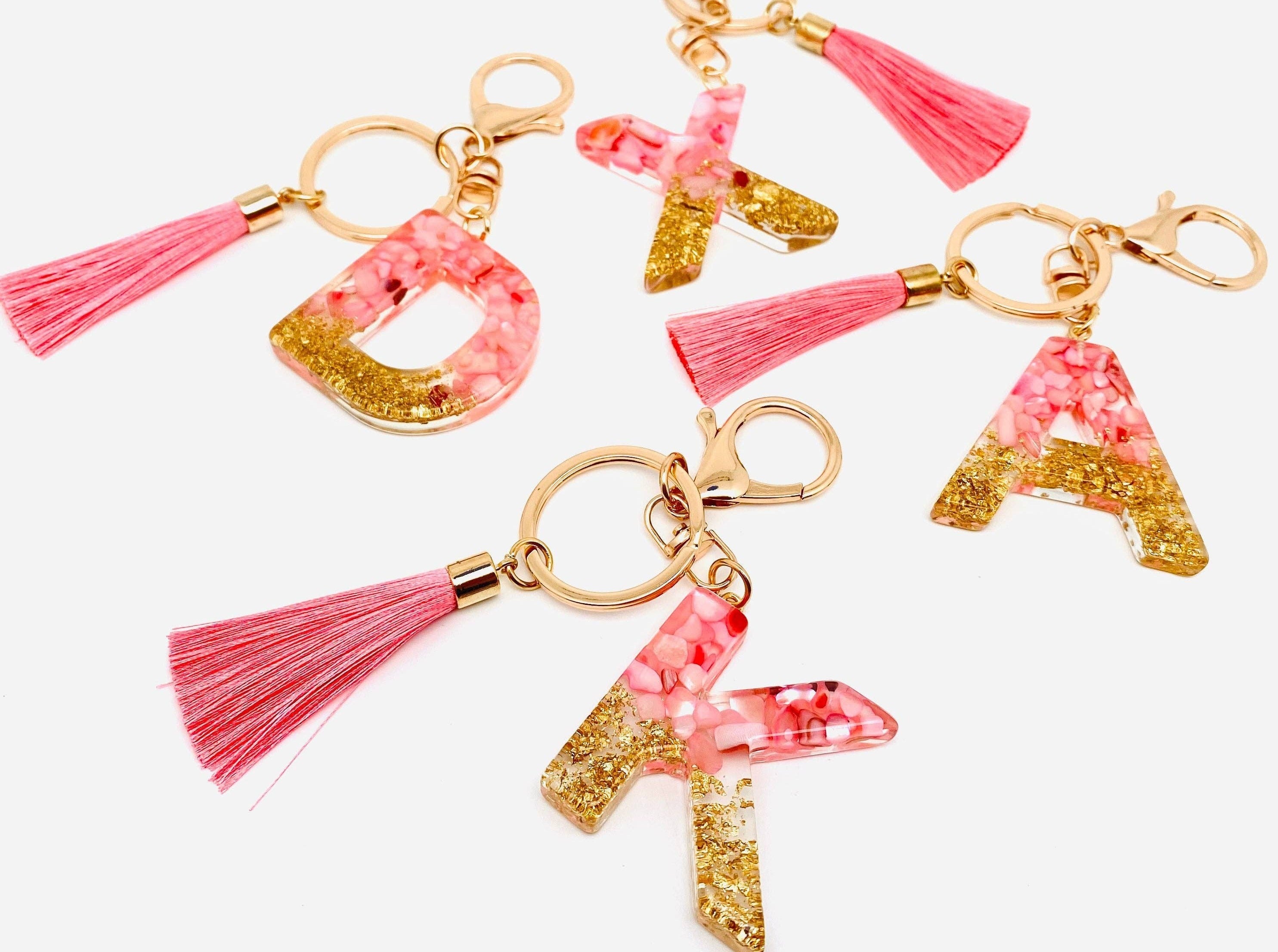 ACRYLIC TASSEL KEYCHAIN in pink