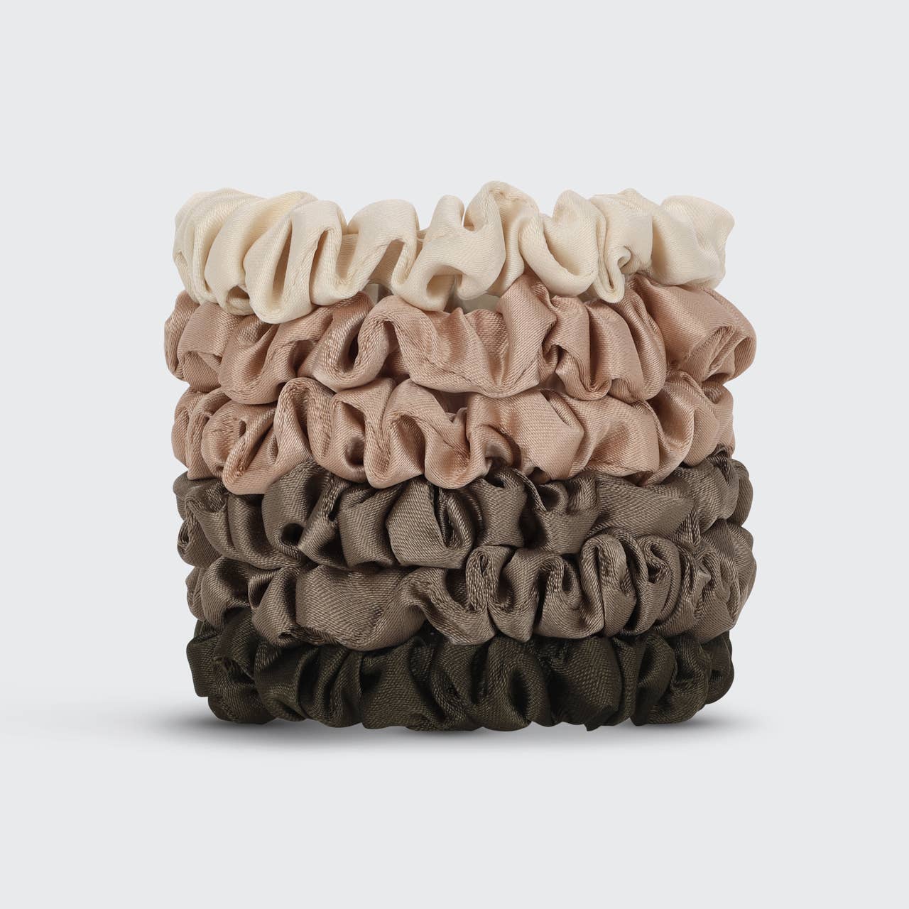 ULTRA PETITE SATIN SCRUNCHIES 6PC - teracotta