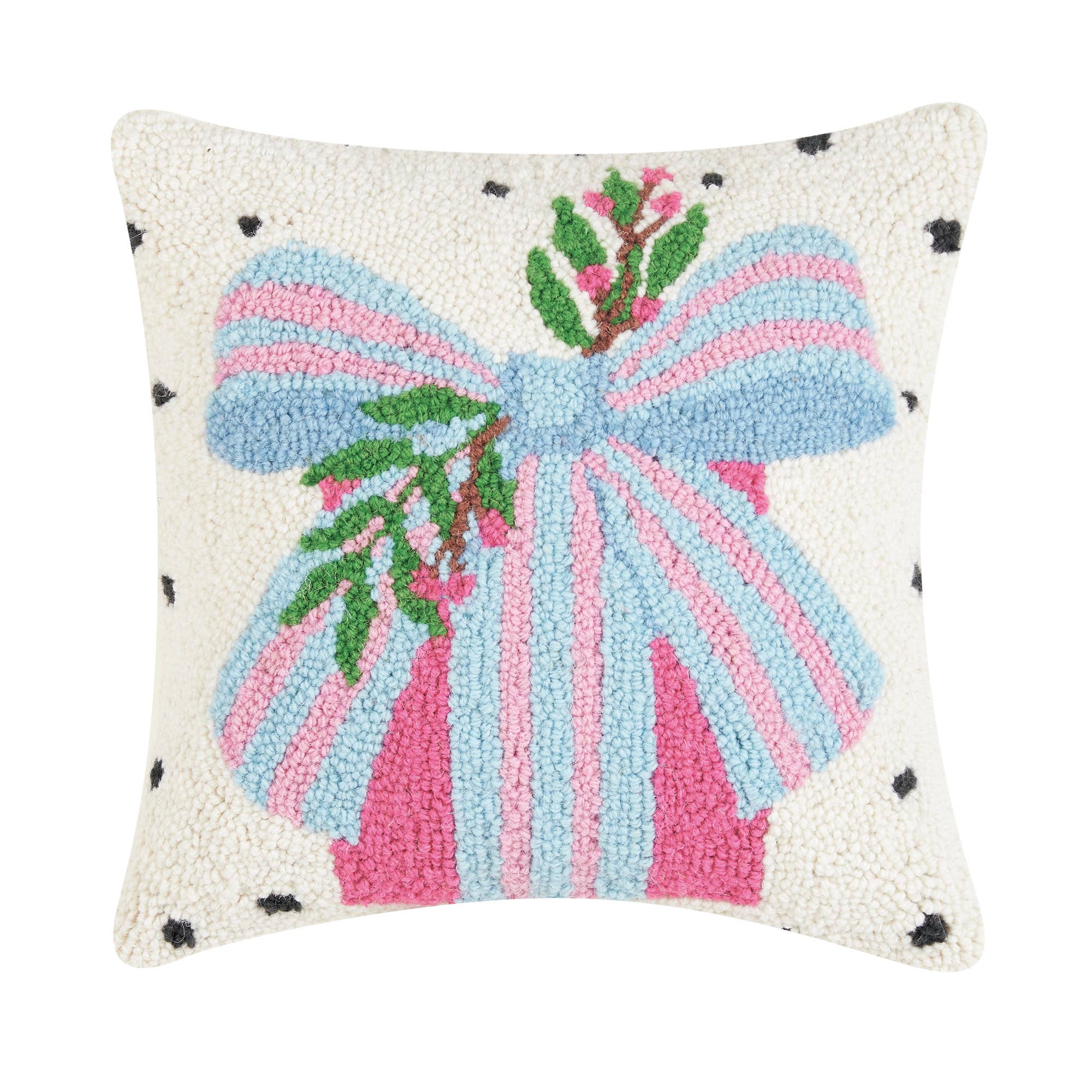 SPOTTED HOLIDAY PRESENT HOOK PILLOW