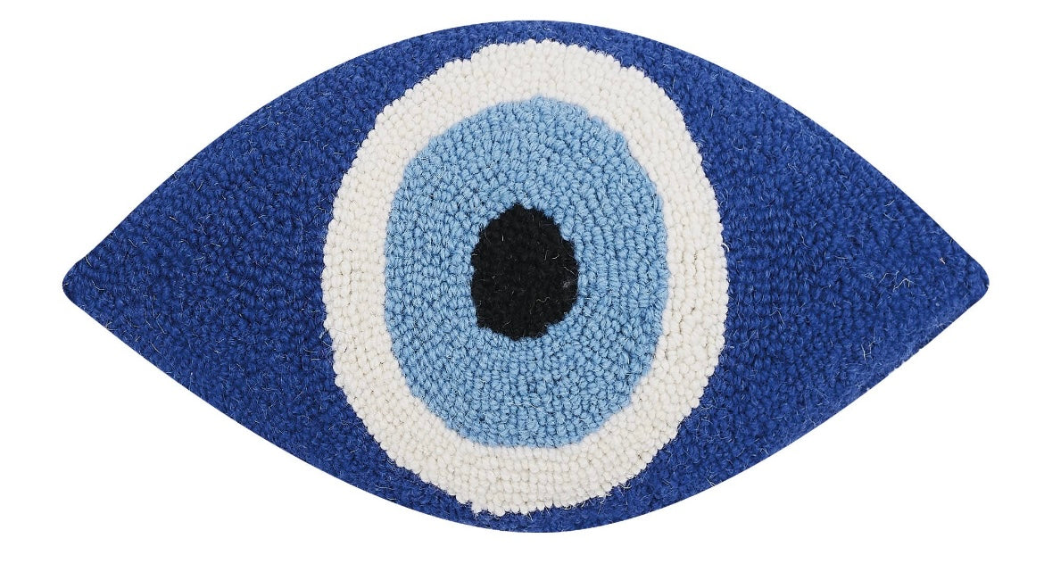 EVIL EYE SHAPED HOOK ACCENT PILLOW