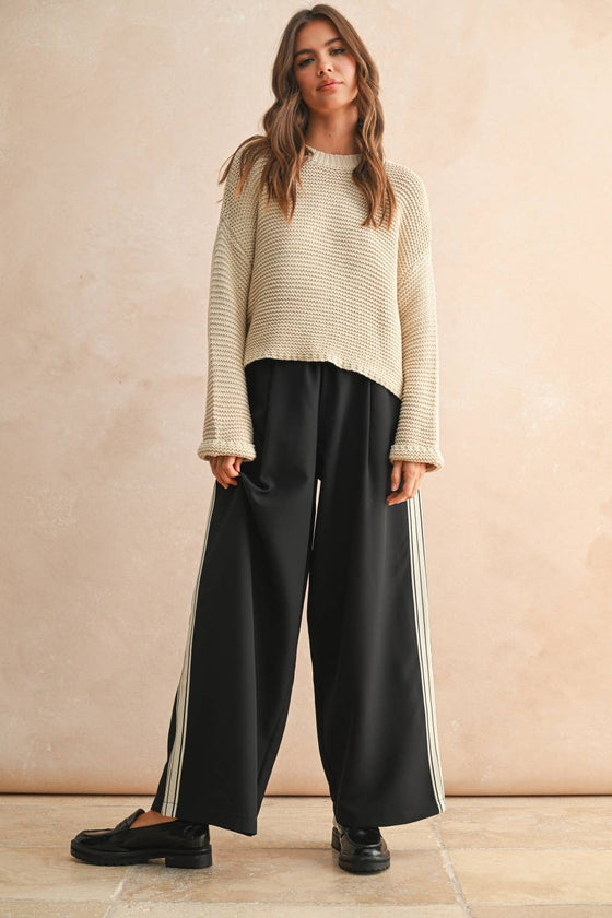 ROUND NECK SWEATER KNITTED TOP
