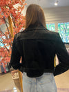 TEXTURED VEGAN LEATHER MOTO JACKET