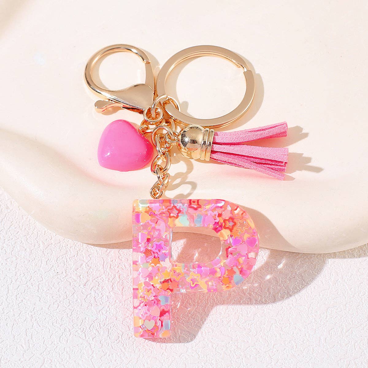 PINK RESIN INITIAL CHARM