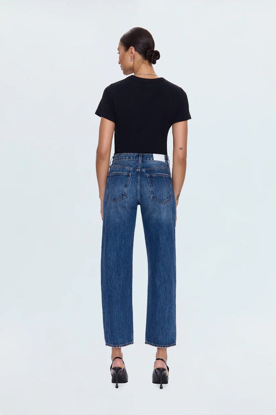 LEXI MID RISE BOWED STRAIGHT JEANS in artisan