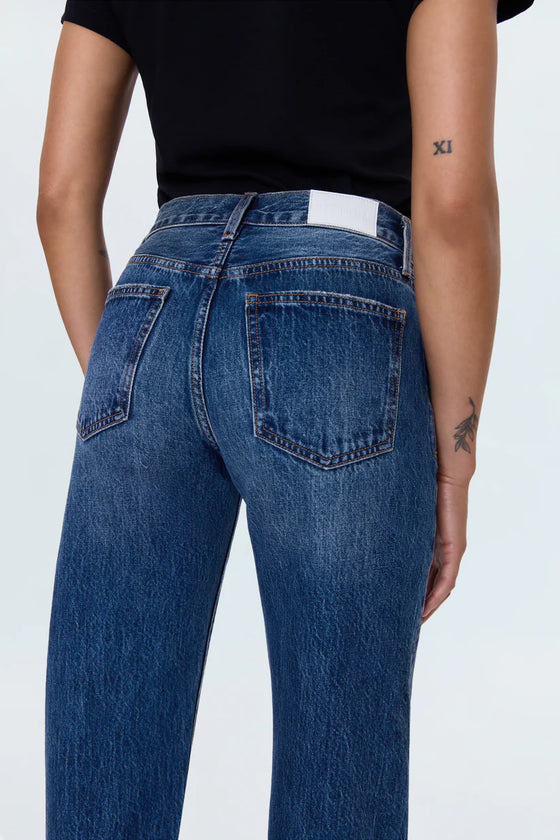LEXI MID RISE BOWED STRAIGHT JEANS in artisan