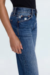 LEXI MID RISE BOWED STRAIGHT JEANS in artisan