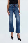 LEXI MID RISE BOWED STRAIGHT JEANS in artisan