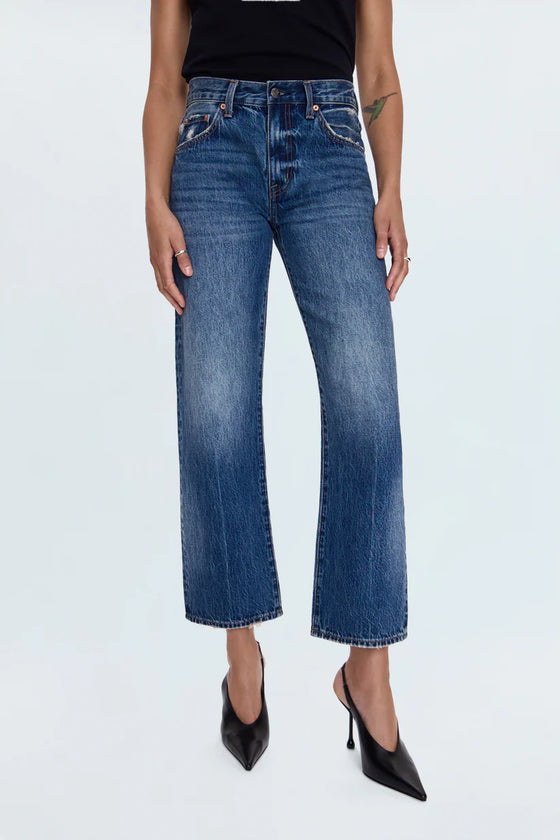 LEXI MID RISE BOWED STRAIGHT JEANS in artisan