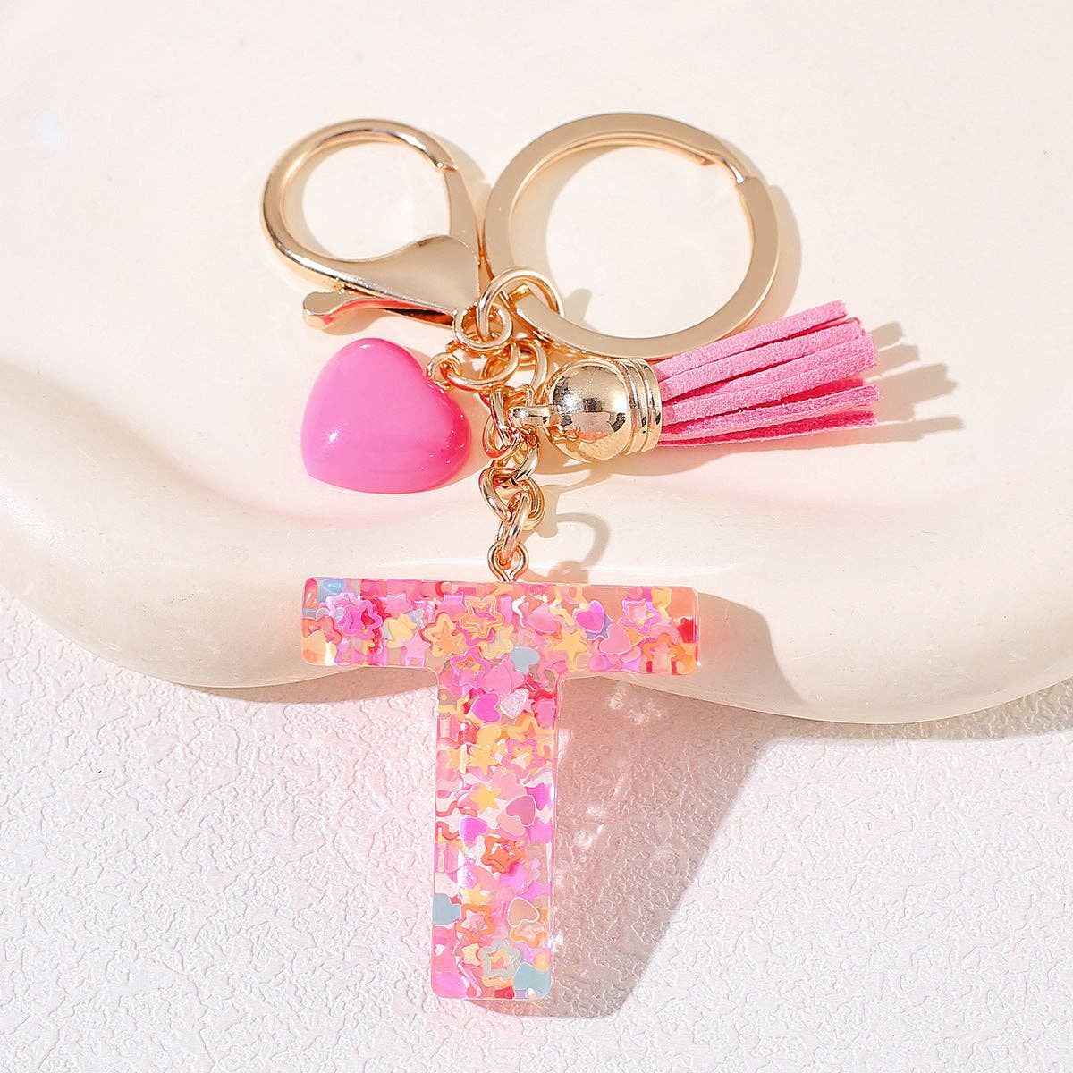 PINK RESIN INITIAL CHARM