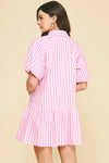 STACIE STRIPED BUTTON DOWN DRESS