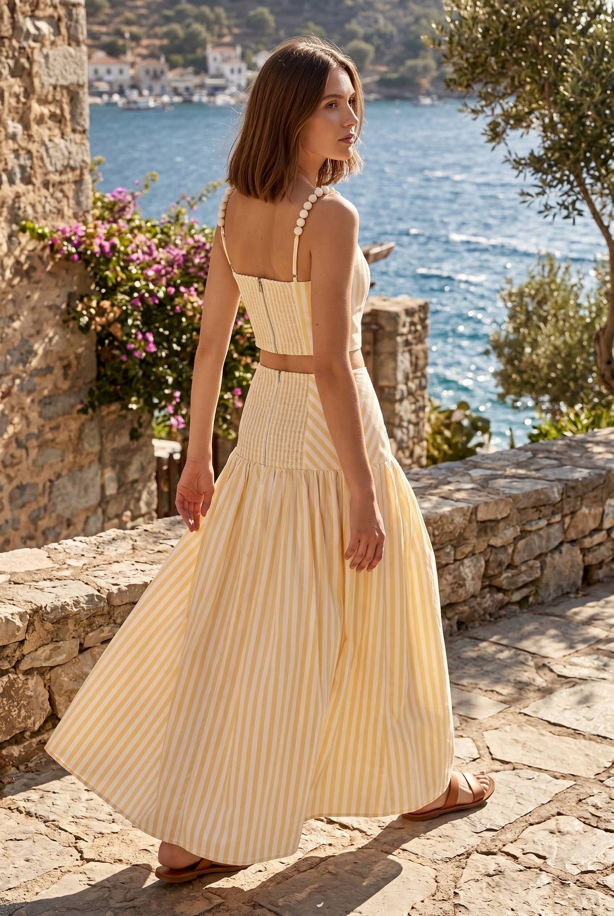 Striped Top & Maxi Skirt Set
