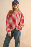 STRIPED LONG SLEEVE PULLOVER