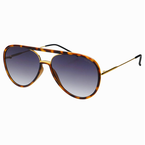 FREYRS Eyewear - Shay Aviator Sunglasses: Tortoise / Gradient gray