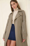 MOON RIVER - PLAID BELTED TRENCH COAT