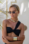 FREYRS Eyewear - Soho Womens Oval Sunglasses: Gold / Brown