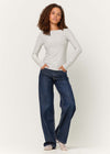 ZINNIA STRIPED BOATNECK LONG SLEEVE TEE
