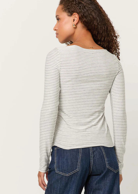 ZINNIA STRIPED BOATNECK LONG SLEEVE TEE