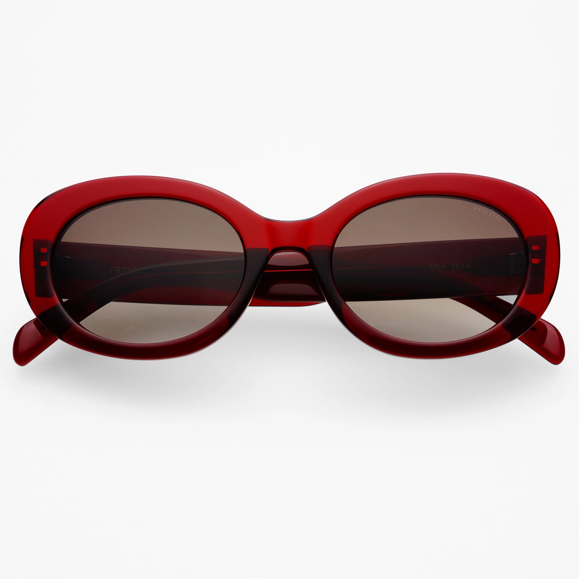 FREYRS Eyewear - Aria Acetate Oval Sunglasses: Dark Cherry