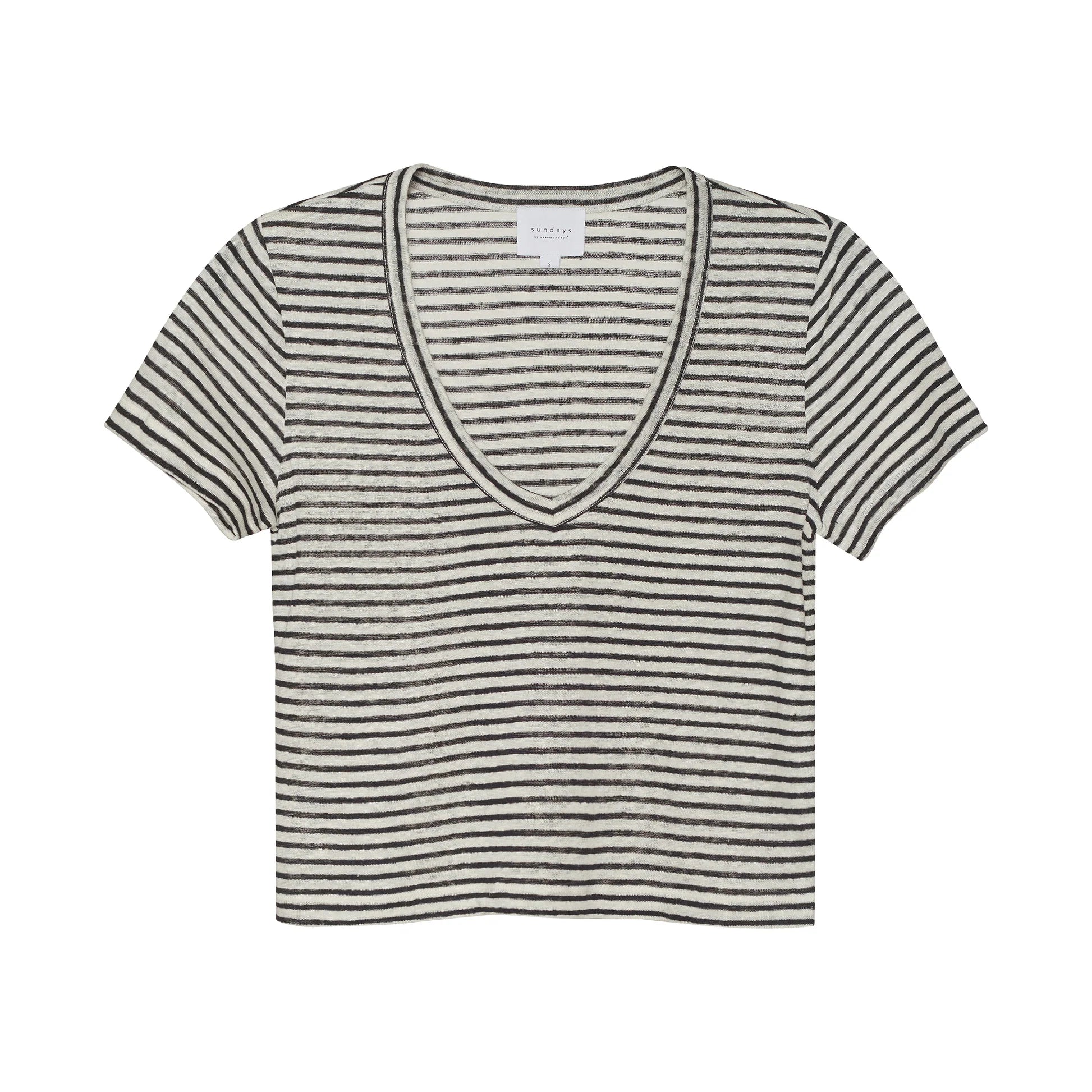 STRIPE LINEN SISTER TEE