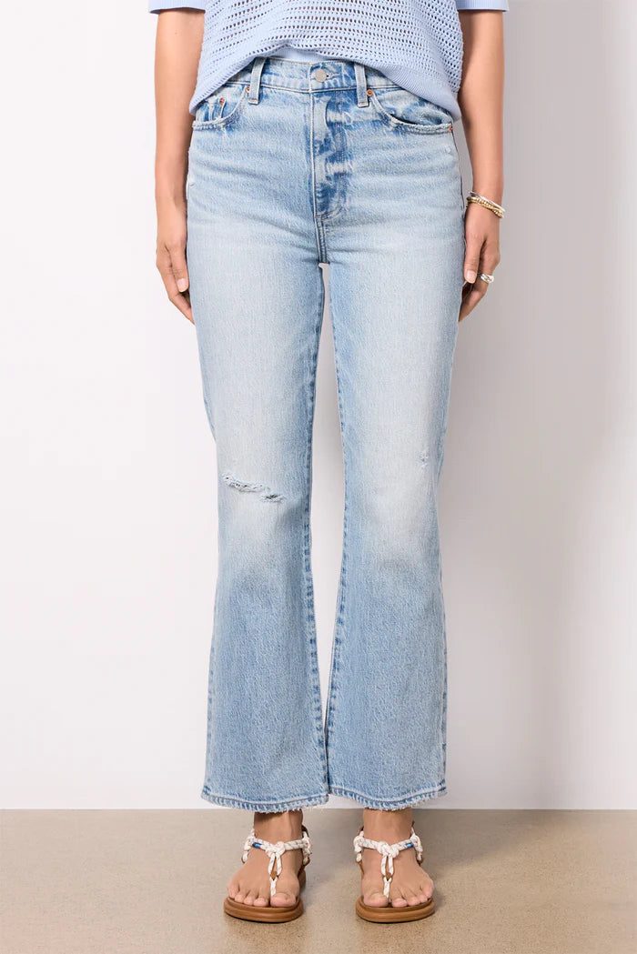 ALLY HIGH RISE BOOTCUT JEANS in scholar distressed