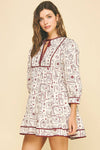 COWBOY PRINT TIERED MINI DRESS