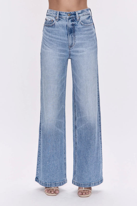 LANA HIGH WAIST ULTRA WIDE LEG JEANS in break wash