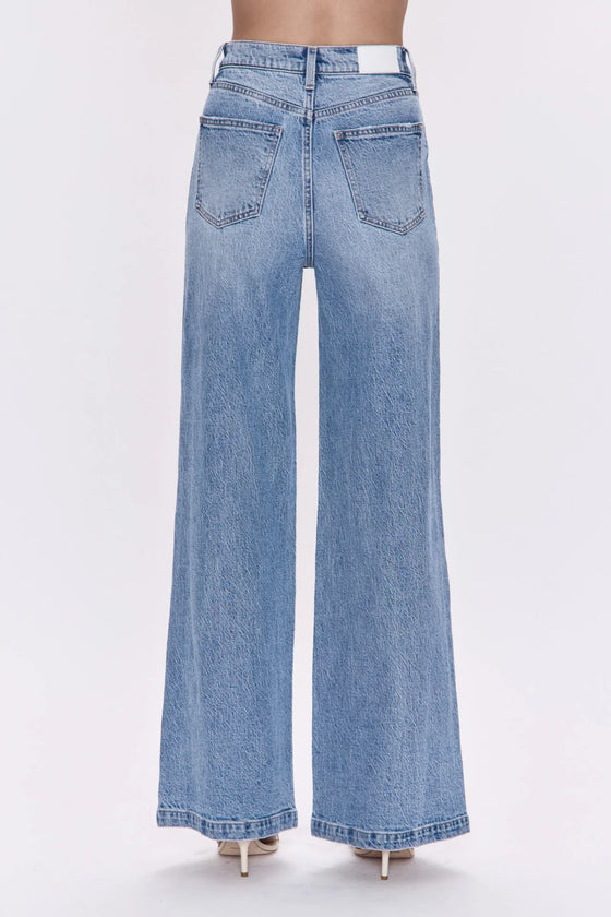 LANA HIGH WAIST ULTRA WIDE LEG JEANS in break wash