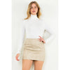 VEGAN LEATHER A-LINE MINI SKIRT