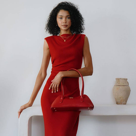 MELIE BIANCO - DAKOTA RECYCLED VEGAN SHOULDER BAG - red