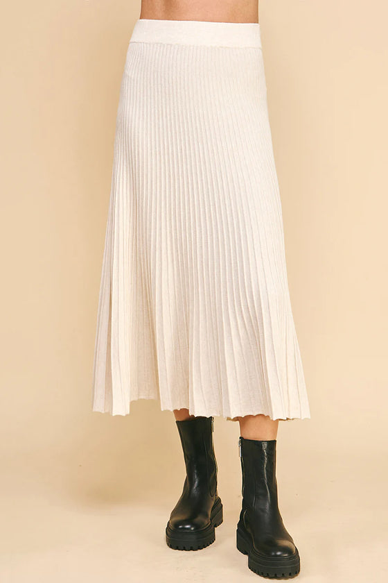 FLARED MIDI SWEATER SKIRT