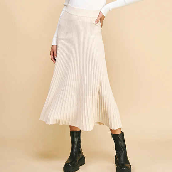 FLARED MIDI SWEATER SKIRT